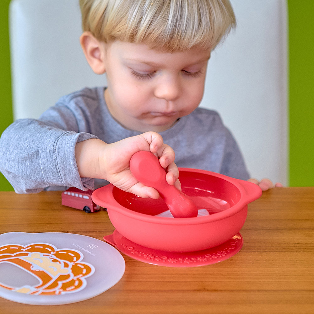 Thìa tập ăn silicon cho bé Palm Grasp Marcus & Marcus, từ 12 tháng