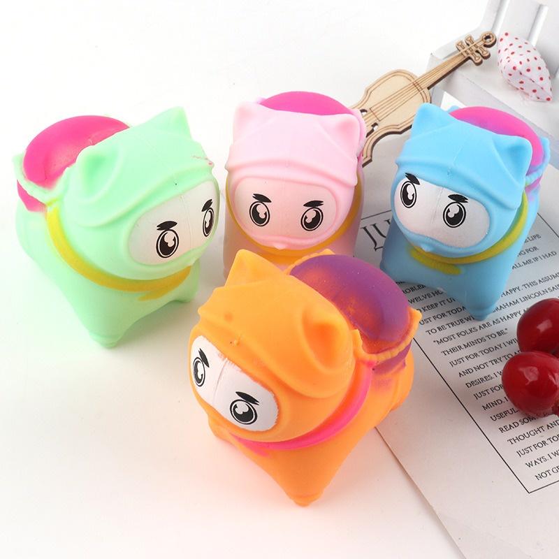 Squishy Mochi hình MÈO NINJA mềm mịn dễ thương chân thực giảm stress co dãn đàn hồi ngộ nghĩnh bóp giải trí