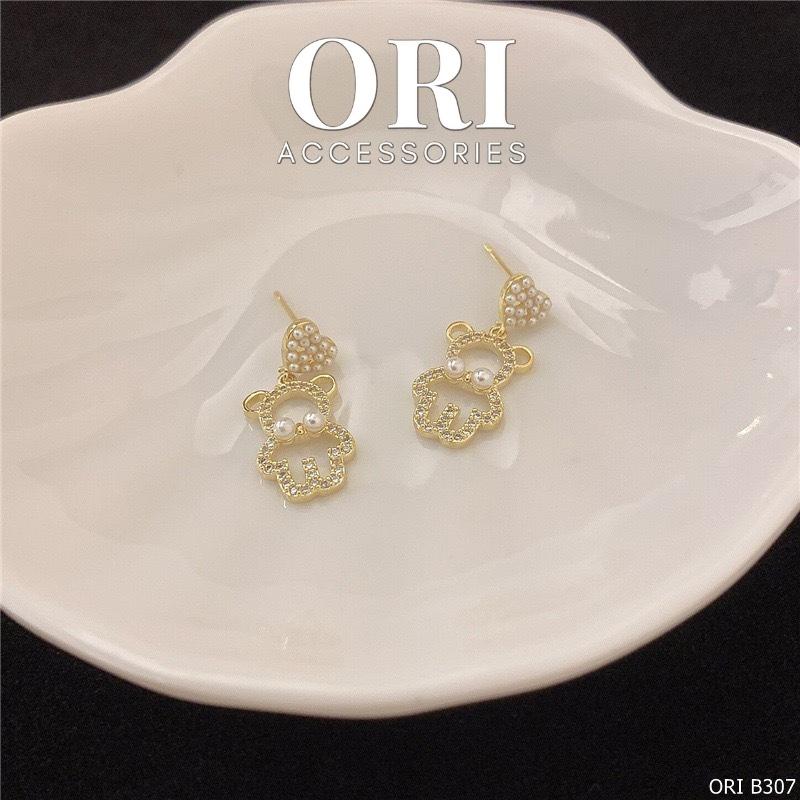 Bông tai nữ hình gấu Teddy xinh xắn đáng yêu ORI ACCESSORIES B307