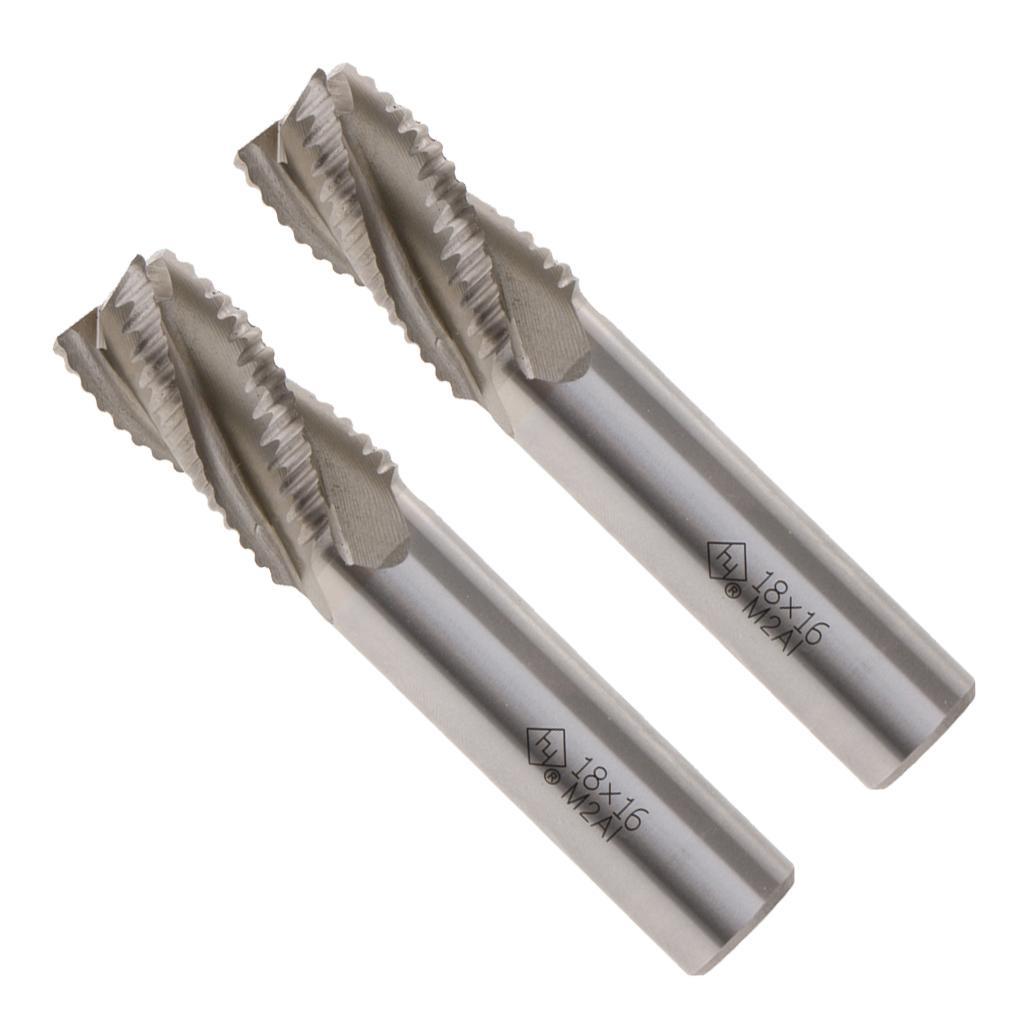 2 Pieces HSS CNC Straight End Mill 4 Flute Thread Milling End Cutter Drill Bit