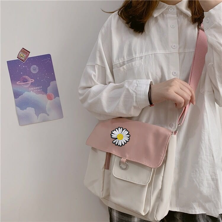 InsKorean Style Cute Girl Student Cross-Body Canvas Bag2020All-Matching Internet Celebrity Shoulder Large Capacity Schoo