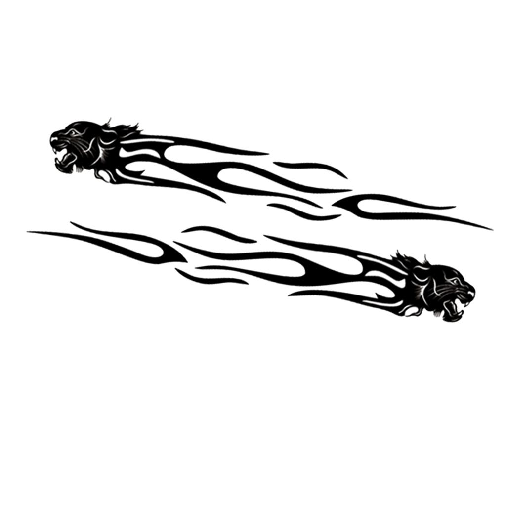 Pair Waterproof Car Body Side Truck Decal Vinyl Flame Graphics Racing Stripes Sticker Universal