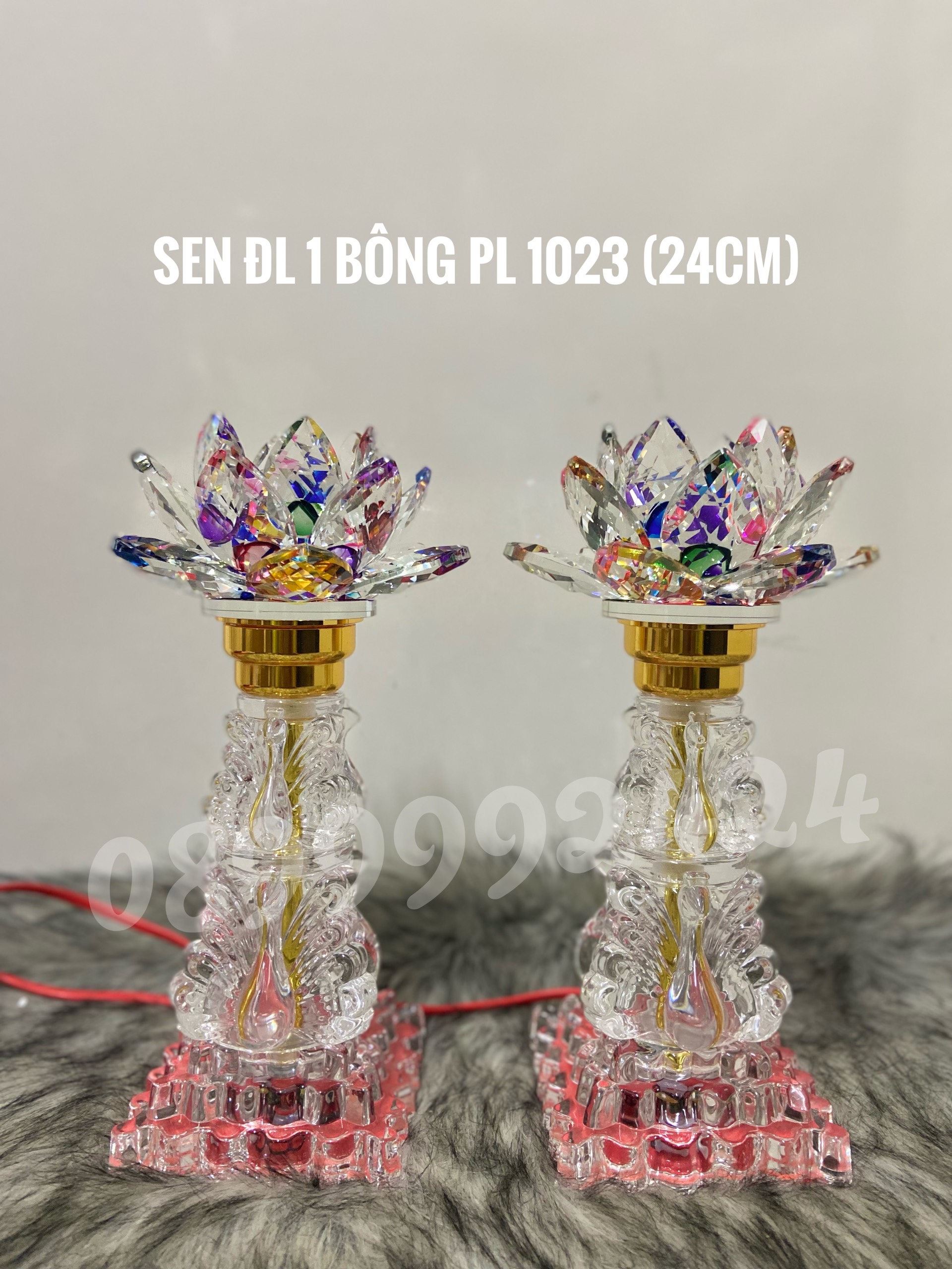 ĐÈN THỜ PHA LÊ CAO CẤP 1023 ( 24 cm ) 1 CẶP