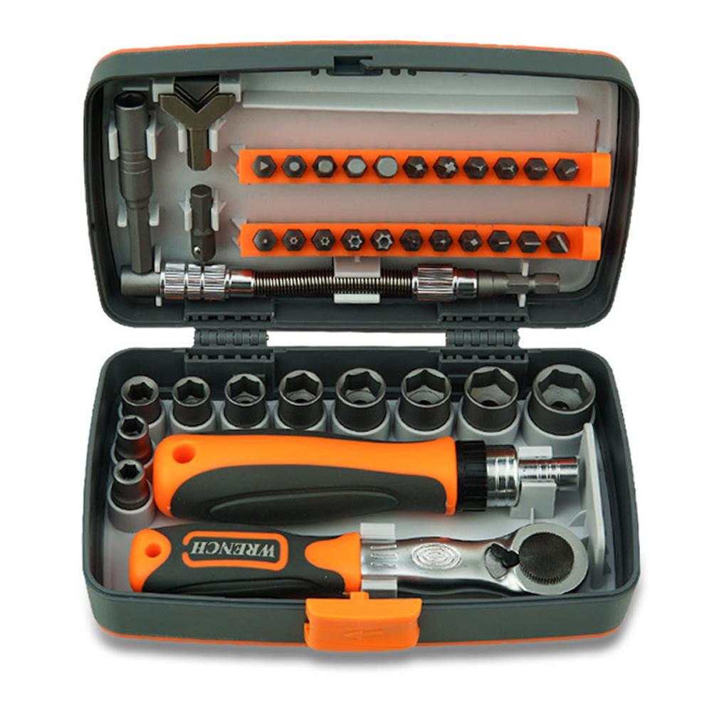 38 in 1 Household Labor Saving Ratchet Screwdriver Bit Set Multipurpose Tool Kit Hardware Tools Combination Wrenches