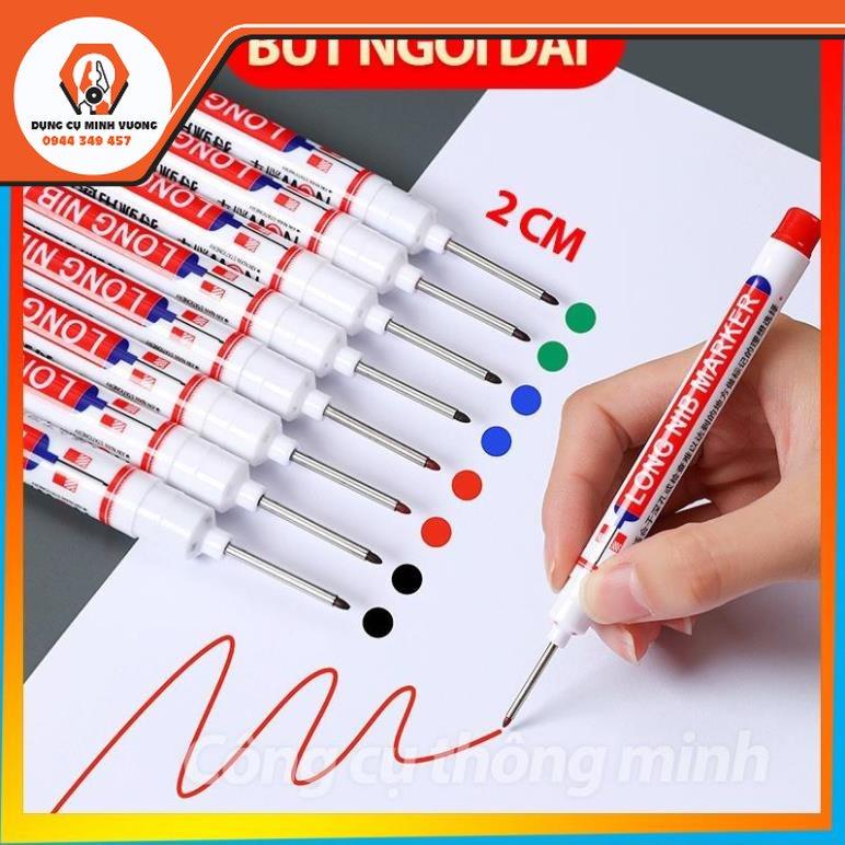Bút lông đánh dấu ngòi dài 2cm khô nhanh, kháng nước dùng cho làm mộc, kim khí, xây dựng