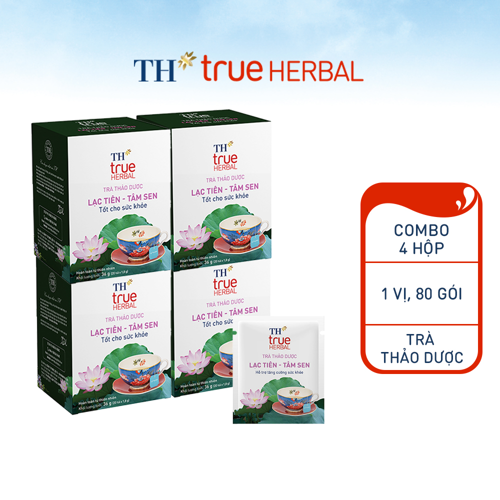 Combo 4 Hộp trà Lạc tiên – Tâm sen TH True Herbal