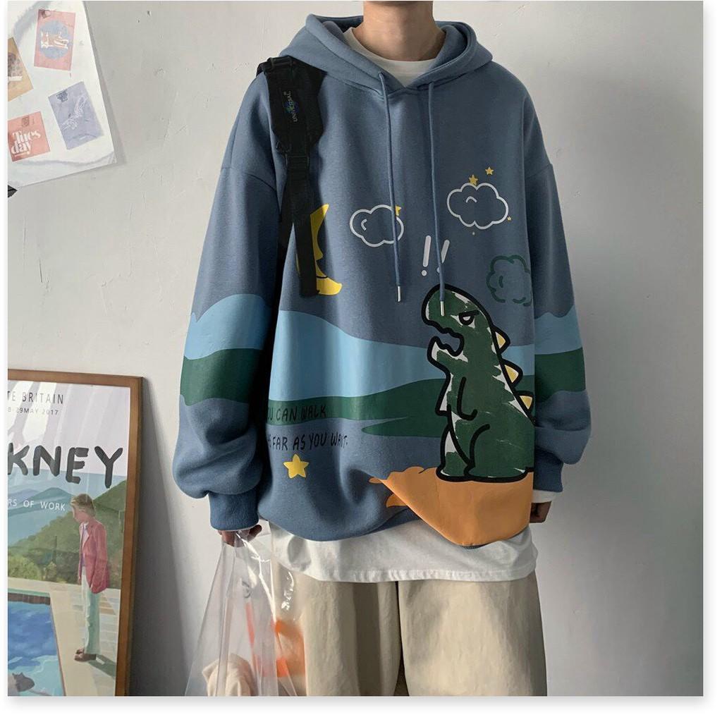 ÁO HODDIES KHỦNG LONG CÓ MŨ CỰC CHẤT HOẠ TIẾT ĐẸP 2021 KHANH AN FASHION