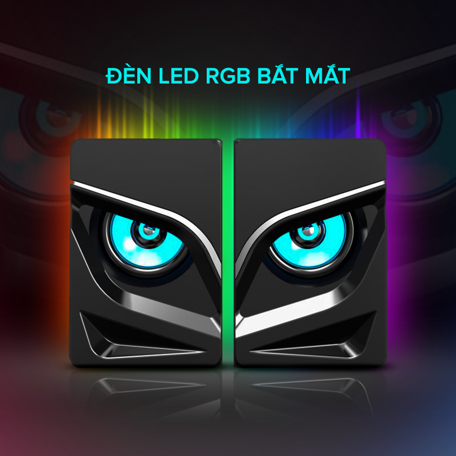 Loa Gaming RGB HAVIT SK708, Âm Thanh Stereo 2.0, 7 Chế Độ Màu RGB, Cống Suất 2x3W - Hàng Chính Hãng