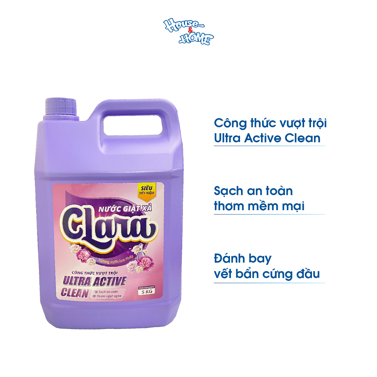 Nước giặt xả Clara hương nước hoa Pháp can 5Kg