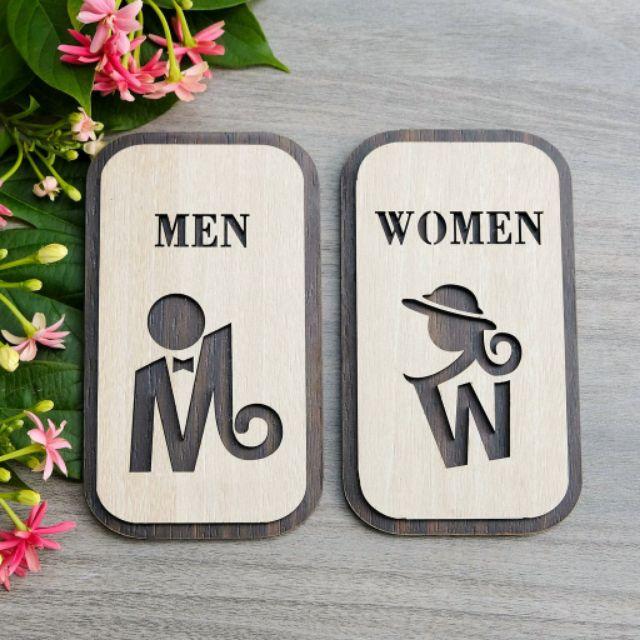  Bảng Gỗ Trang Trí Toilet Men /Women