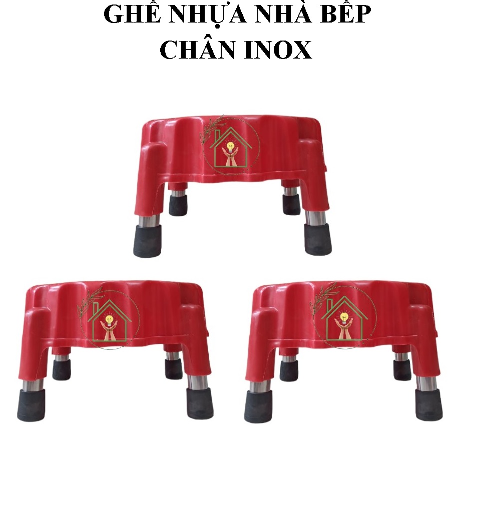 Ghế nhựa thấp, ghế nhà tắm, ghế nhà bếp,  mâm ghế lớn, chân inox chắc chắn