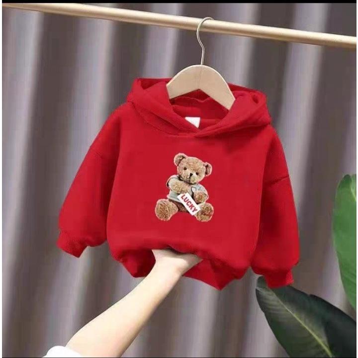 Áo hoodies cho bé trai , bé gái từ 9 đên 33kg gấu 3d dáng rộng chất nỉ bông siêu cute