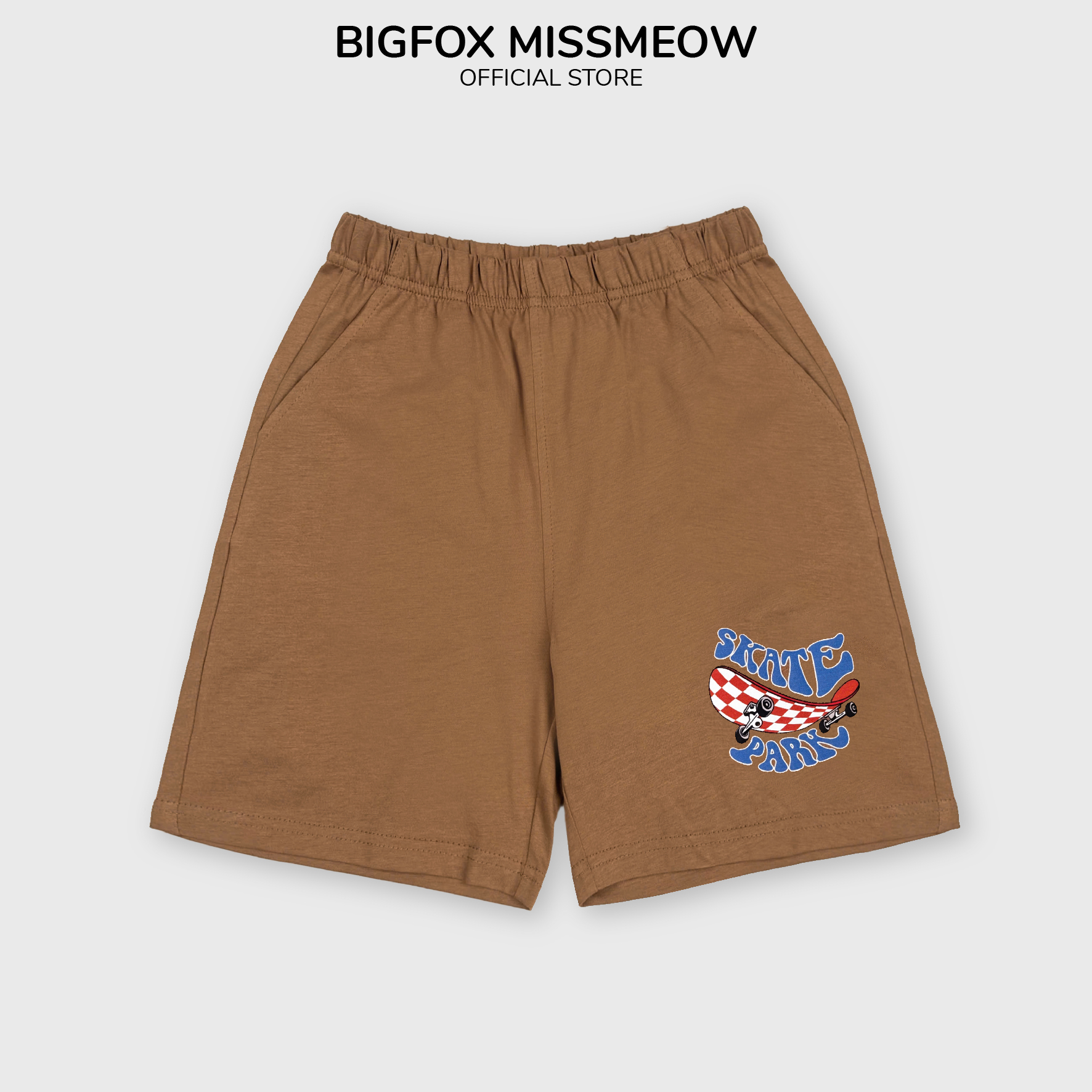 Quần sooc cho bé trai Bigfox Miss Meow shorts đùi chất cotton size đại 3,7,9,11 tuổi 30kg 40kg
