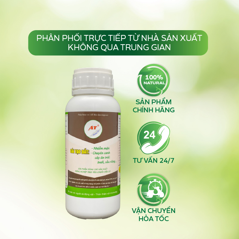 Chế Phẩm Sinh Học AT Xử Lý Đất Nhiễm Mặn, Hạ Phèn Cải Tạo Đất Chuyên Canh Cây Ăn Trái Tiêu Chuẩn Hữu Cơ