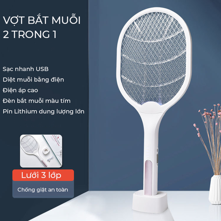 Vợt muỗi Multifuntion 2 in 1 để bàn bắt muỗi tự động