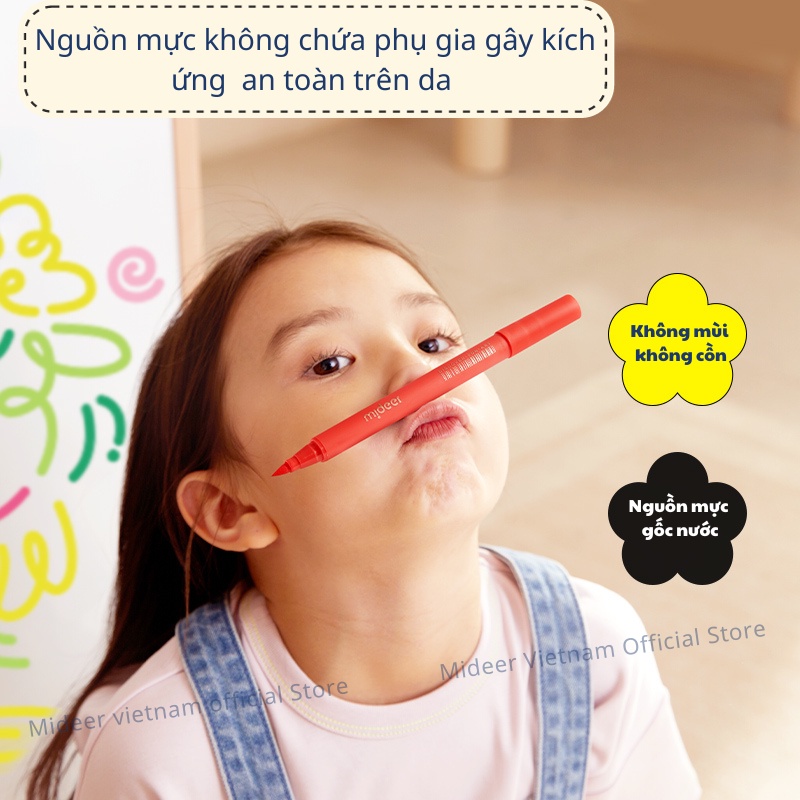 Bút Lông Màu Mực Acrylic An Toàn Vẽ Được Trên Nhiều Vật Liệu Mideer Acrylic Marker Ultra-soft Nib