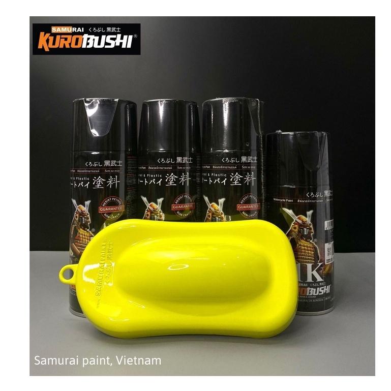 COMBO Sơn Samurai màu vàng mặt trời S272 gồm 4 chai đủ quy trình độ bền cao (Lót – Nền 102 - Màu S272 - Bóng )