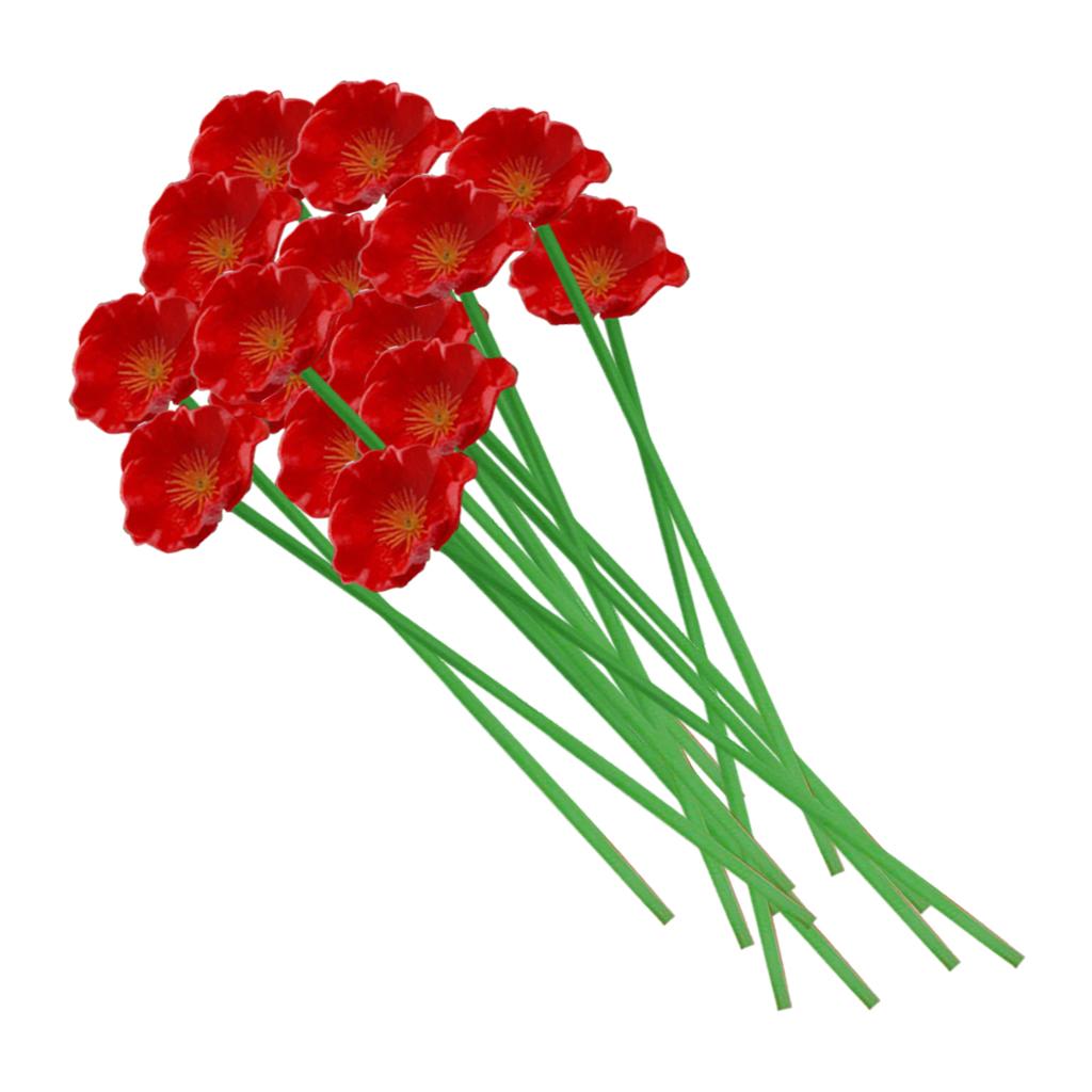 6x Artificial Plant Flower Cherry Blossom Bouquet Home Wedding Decor red