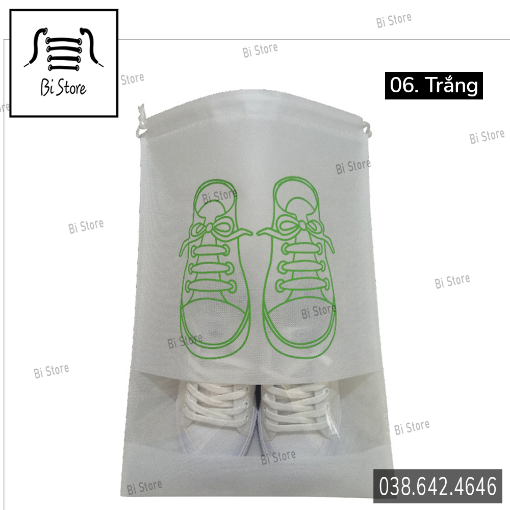 Túi đựng giày dép vải dù cao cấp có dây rút, 2 size nam nữ, chống bụi bẩn - tiện lợi khi đi du lịch