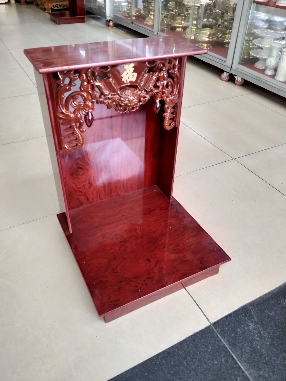 Bàn thờ Thần Tài Ông Địa gỗ ÉP ngang 40 cao 60, Mã sản phẩm E3