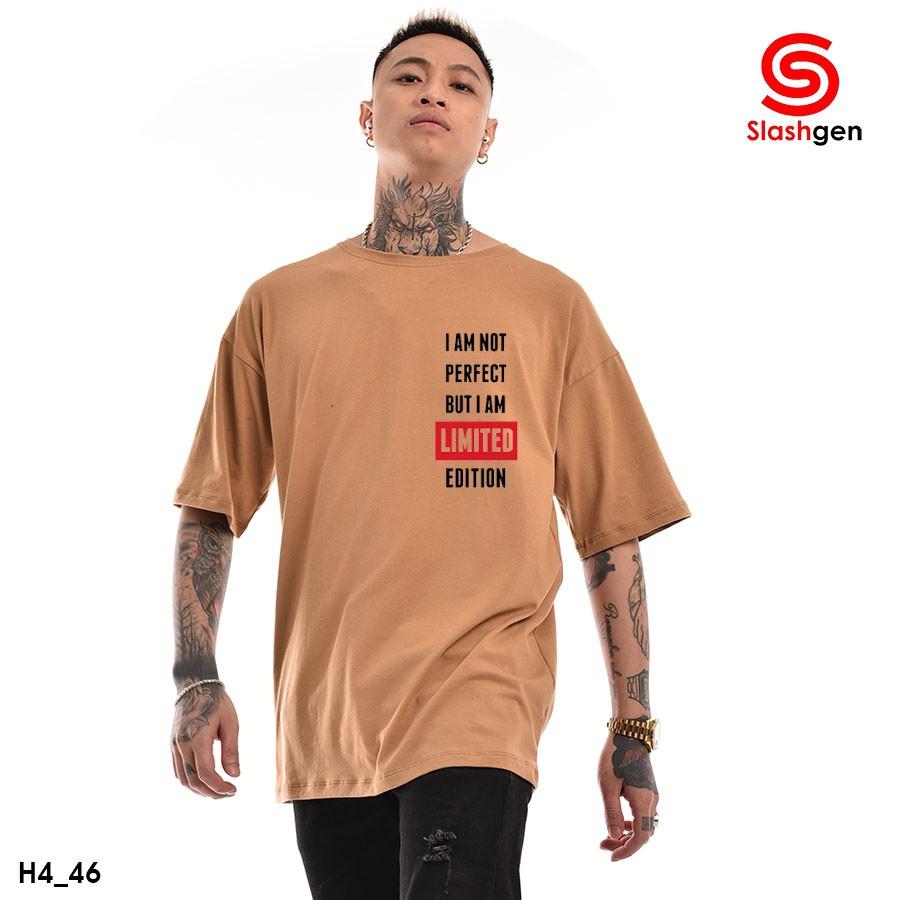 Áo Thun nam tay lỡ H1_78 Limited Xanh Ngực Trái 100% Cotton