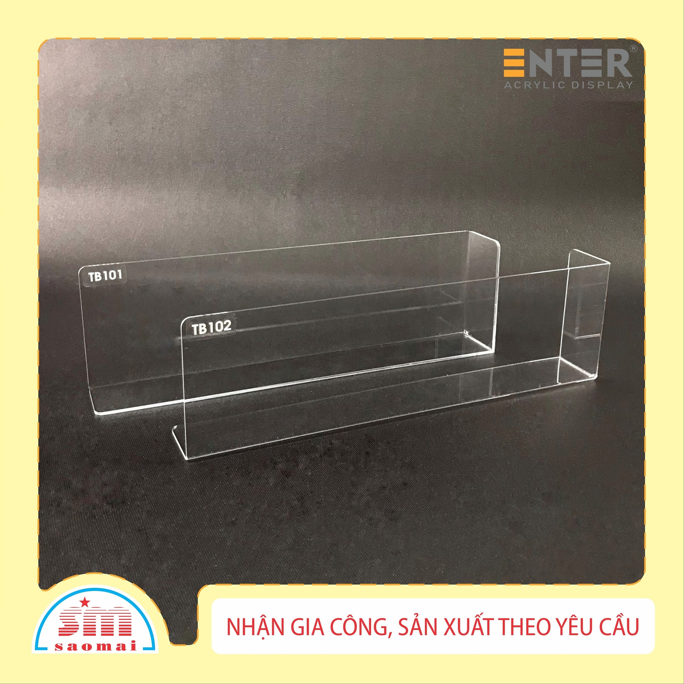 Kệ mica chữ L Enter TB102 270x40x80mm mica dày 2mm