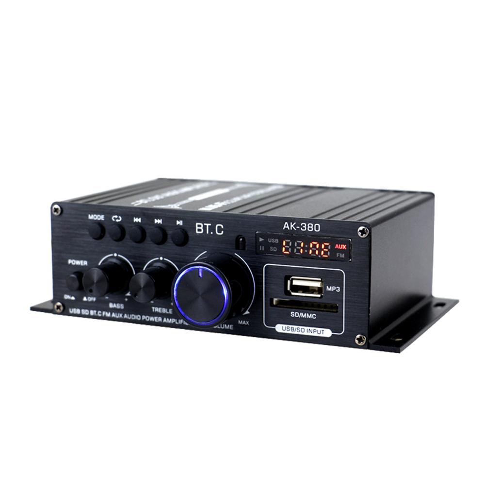 AK380 40W+40W Mini Audio Power Amplifier Portable Sound Amplifier Speaker Amp for Car and Home