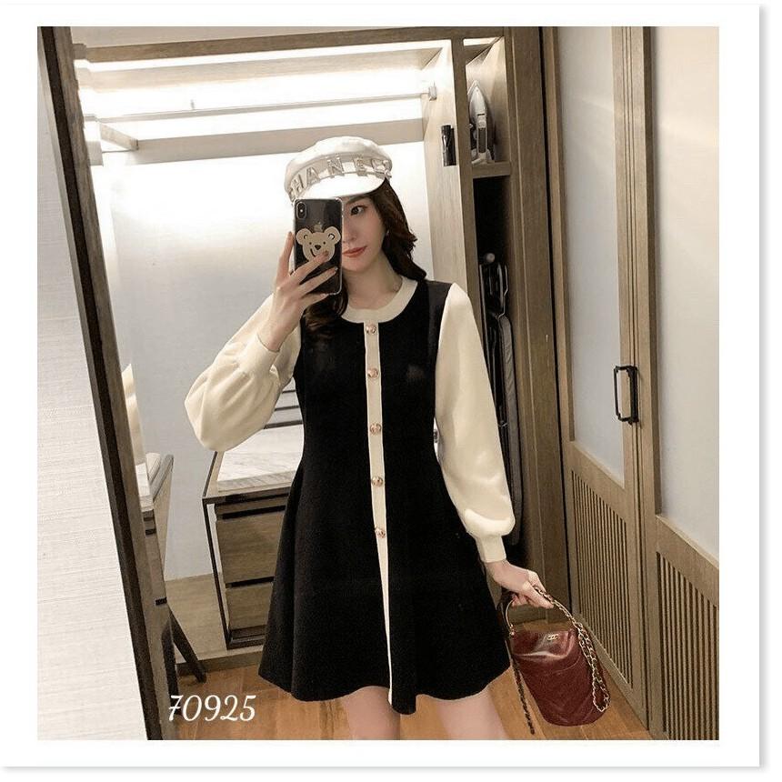 ĐẦM XÒE LỤA BI CÓ NÚT CÀI CỰC XINH THỜI TRANG 1HITSTORE1