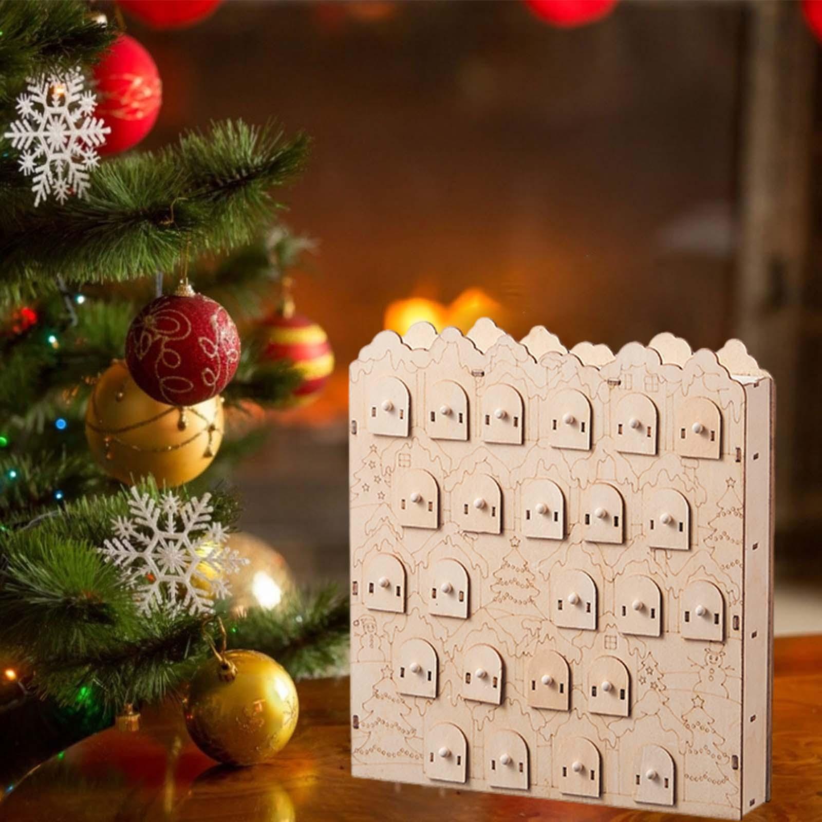 Advent Calendar Reusable 24 Day Decoration for Bookshelf Bedroom Living Room