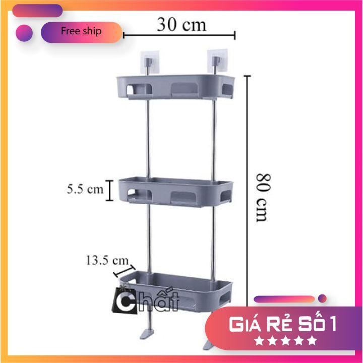 Kệ 3 tầng khung inox gắn trên nắp bồn cầu, trong phòng tắm, trong bếp đa năng