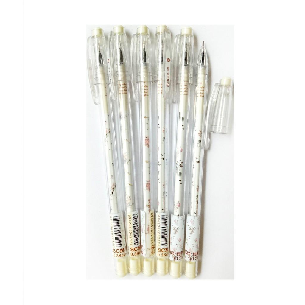 Combo 12 cây bút gel V1790 xanh/đen/tím tươi