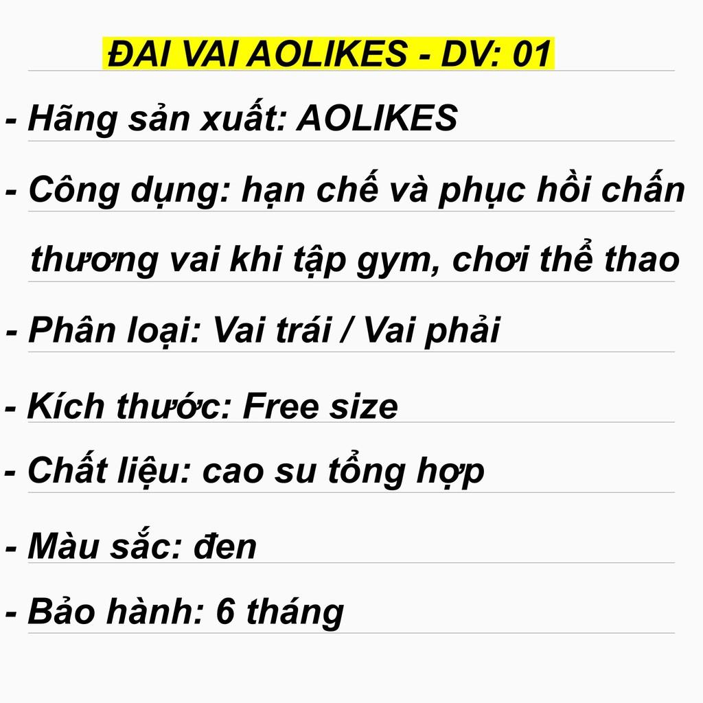 Đai bảo vệ khớp vai AOLIKES cho nam và nữ, đai bảo vệ, hạn chế và hổi phục chấn thương vai