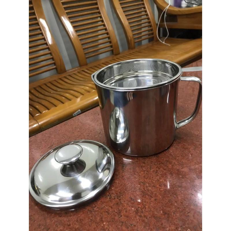 Bình Lọc Dầu Ăn Có Lưới Lọc Cặn bằng INOX 304 Lọc Dầu Ăn Xả Bỏ Cặn, Chứa Đựng Dầu Mỡ Lọc Cặn Dầu Chiên