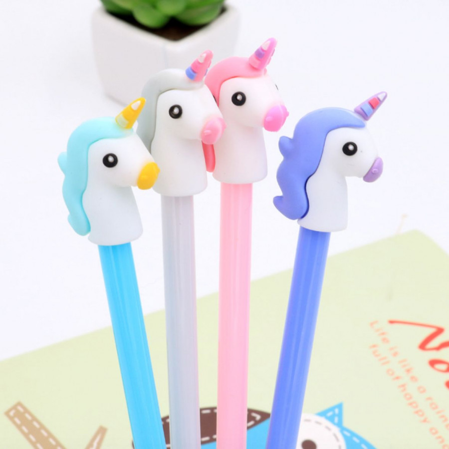 Bút Bi Ngựa 1 Sừng Cực Dễ Thương - Bút Bi Nước Văn Phòng Mực Đen