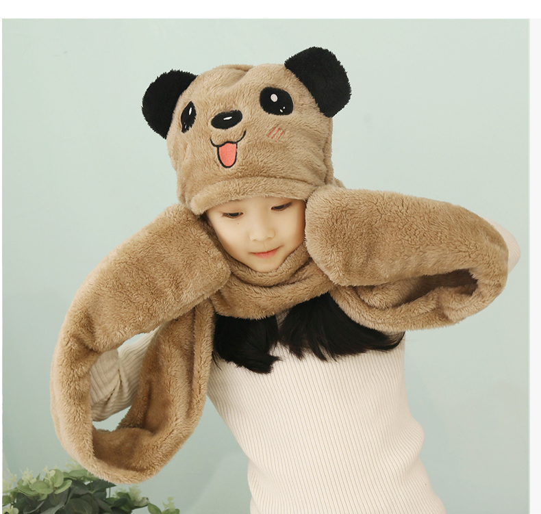 Mũ gấu xám vải nhung Cotton cho các bé trai và bé gái