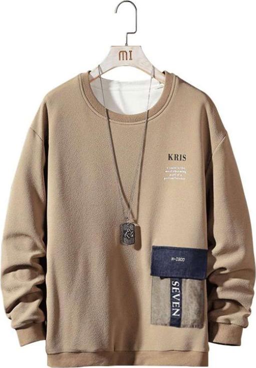 Fashion Men's Long-Sleeved Round Neck T-Shirt Slim-Type Bottoming Sweatershirt