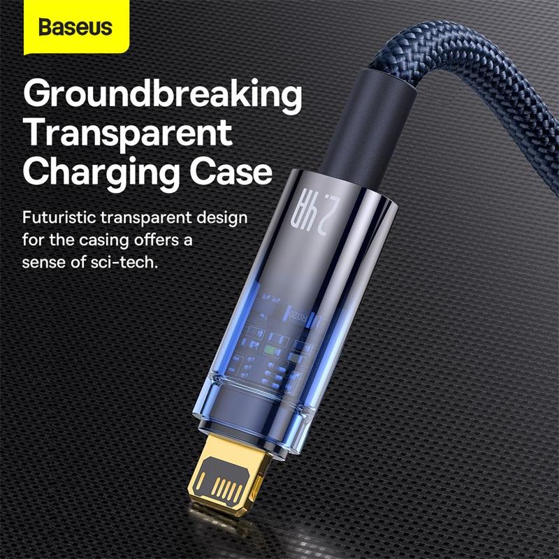 Cáp sạc nhanh Baseus Explorer Series Auto Power-Off Fast Charging Data Cable USB to l.P 2.4 (Hàng chính hãng)