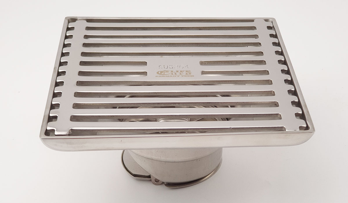 Phễu thu sàn - thoát sàn chống hôi Inox SUS 304, 10cm x 10cm Eurolife EL-HG04 ( Trắng bạc)