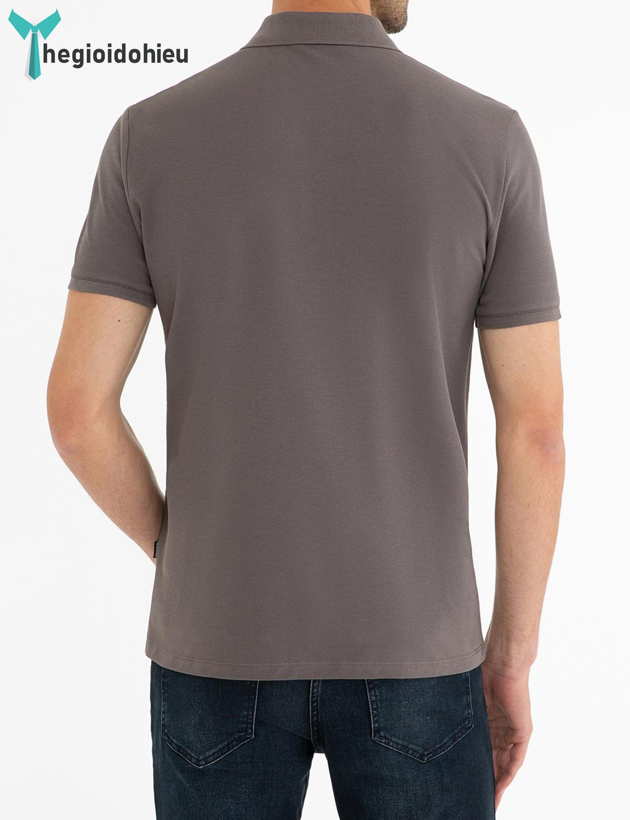 Áo thun nam PierreCardin PCPolo156 (Xám trơn) - Hàng nhập khẩu - Không túi - Xám trơn