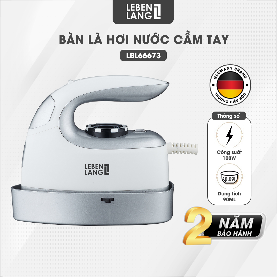 Bàn là hơi nước cầm tay mini Lebenlang LBL66673, bàn ủi hơi nước cầm tay công suất 1000W, bình chứa 90ml, nhỏ gọn và tiện lợi - hàng chính hãng