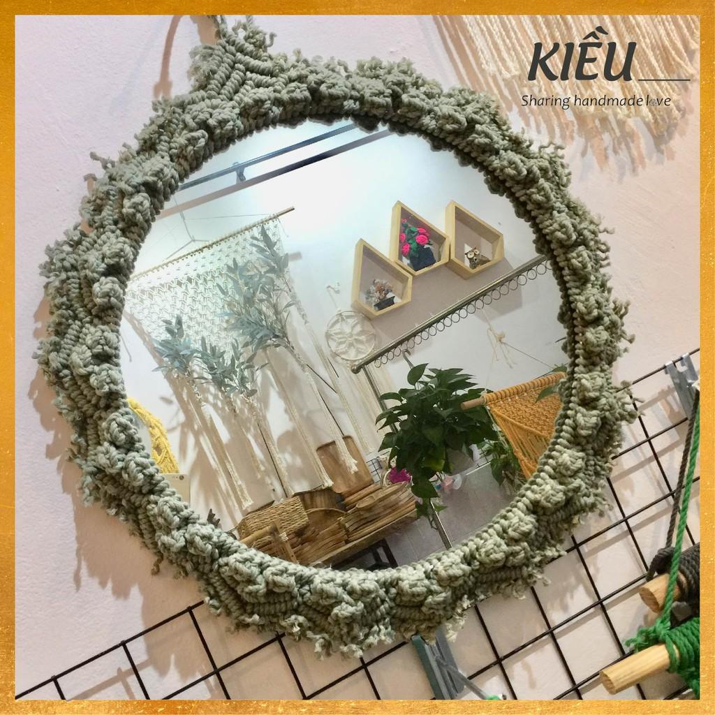 Gương tròn size 30 làm Macrame, trang trí decor