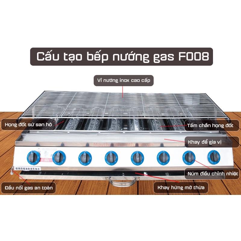 Bếp nướng gas hồng ngoại 8 họng dài