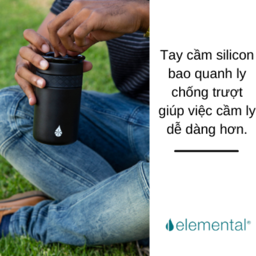 LY GIỮ NHIỆT ELEMENTAL MÀU ĐEN , ĐẠT CHUẨN FDA HOA KỲ, THÉP 304 KHÔNG GỈ, GIỮ NÓNG LẠNH