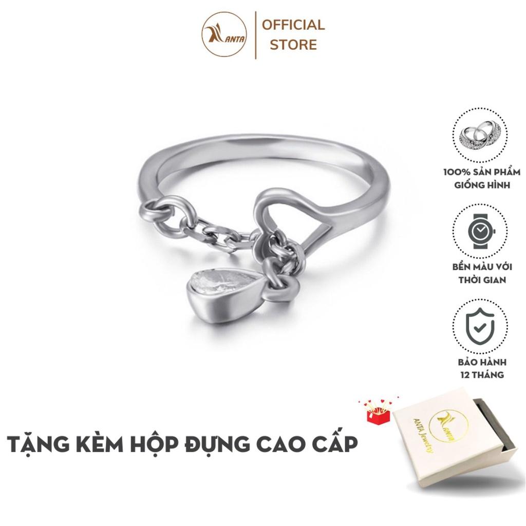 Nhẫn bạc 925 thiết kế hình giọt nước đính đá thời trang cho nữ ANTA Jewelry - ATJ3461