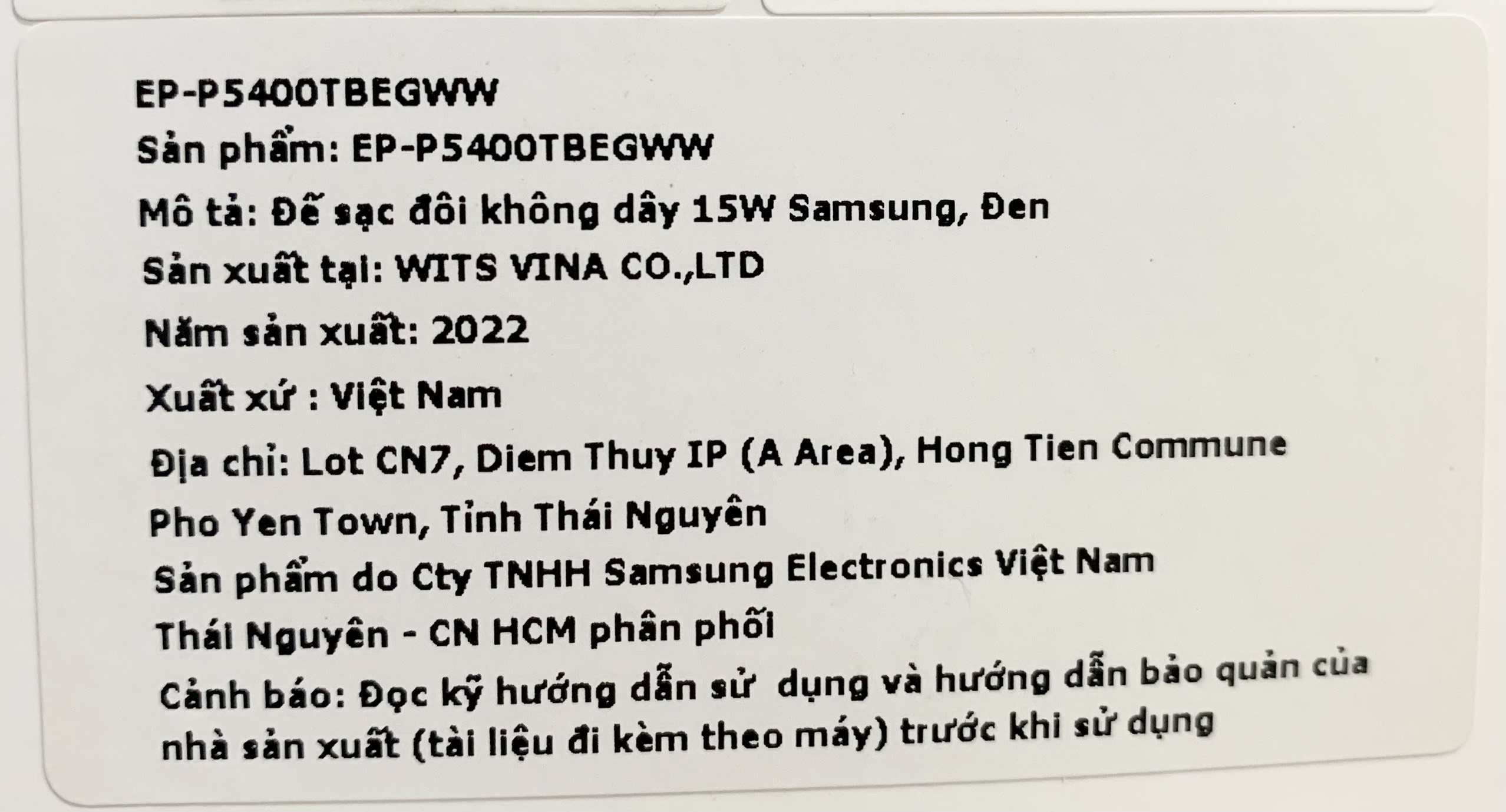 Đế sạc đôi không dây Samsung 15W (kèm củ 25W và cáp USB-C) EP-P5400 - Hàng Chính Hãng