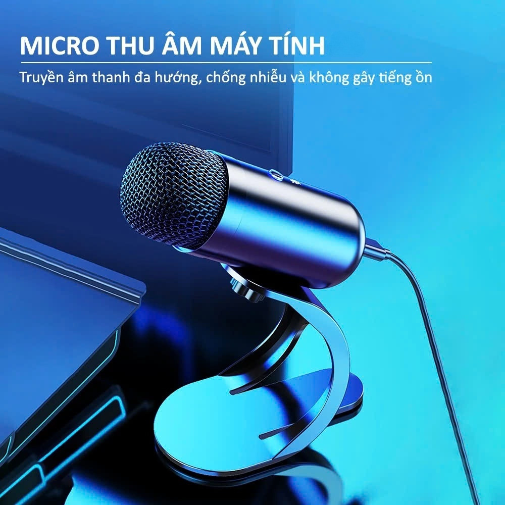 Micro USB Mini Mic Thu Âm Podcast Livestream Radio Microphone Phòng Thu Studio Karaoke SoloCast Cắm Máy Tính Bàn Laptop Chat Voice Học Online Chơi – Hàng Nhập Khẩu