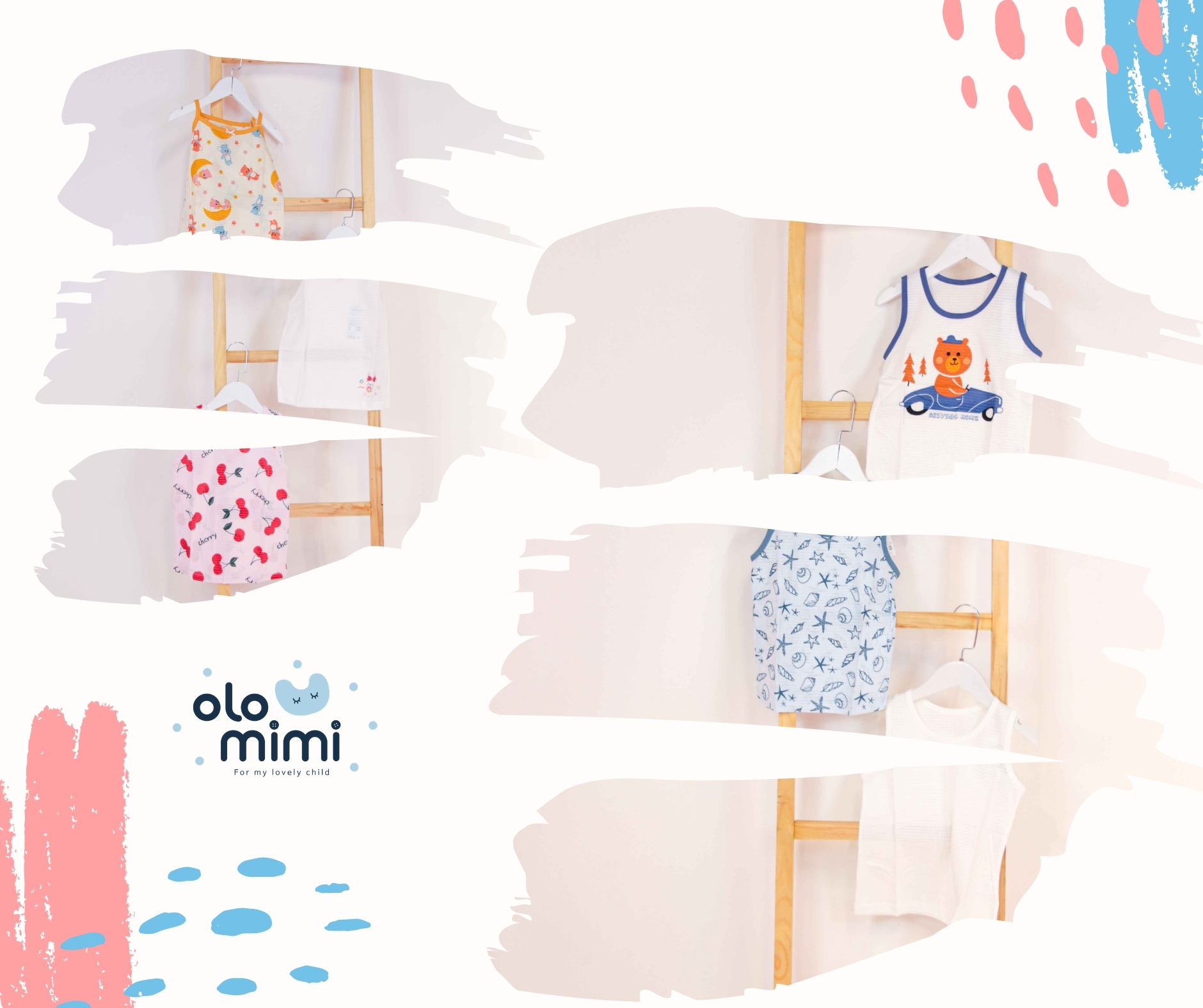 Áo ba lỗ Olomimi Hàn Quốc Cherry Cherry - 100% cotton