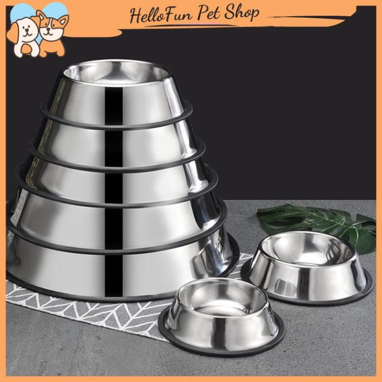 Bát ăn Inox cho chó mèo, có đế cao su chống trơn trượt