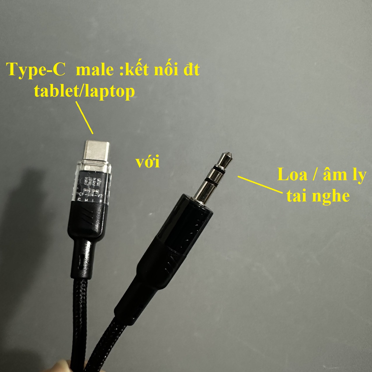 Dây cáp chuyển đổi âm thanh AUX 3.5mm cho điện thoại iPhone type C hoco UPA27 1.2 mét _ Hàng chính hãng