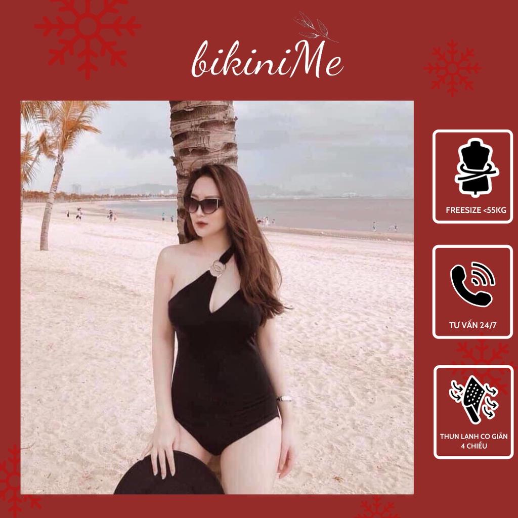 Bikini Đồ Bơi Một Mảnh Thần Liền Lệch Vai Sexy Màu Đen Ôm Dáng Sang Chảnh R23